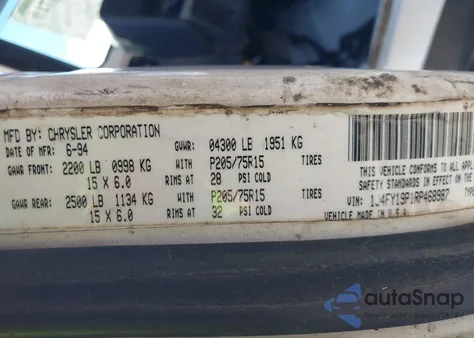 1994 Jeep Wrangler / Yj S from USA, damaged, VIN 1J4FY19P1RP468987